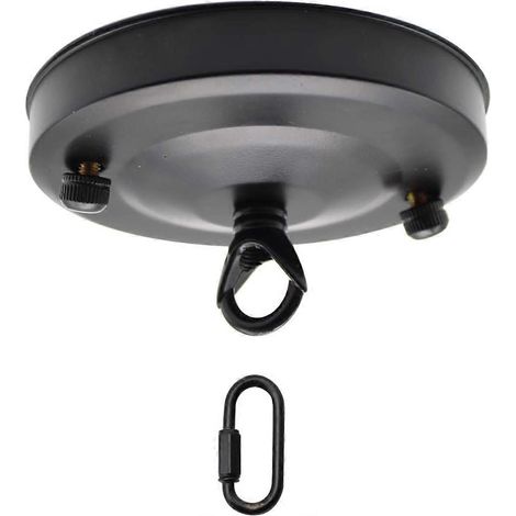 Rosace pour plafonnier - Rosace de plafond avec accessoire, rosace de plafond à 1 trou de câblage, crochet de fixation pour suspension de plafonnier (1/5)