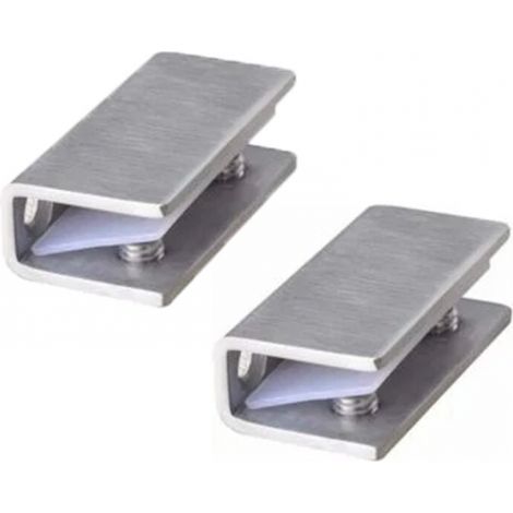 BEBUSINGOTO Juego de 2 abrazaderas para mampara de ducha de cristal - Bisagras fijas de acero inoxidable - Soportes de pared de 8-12 mm (1/5)