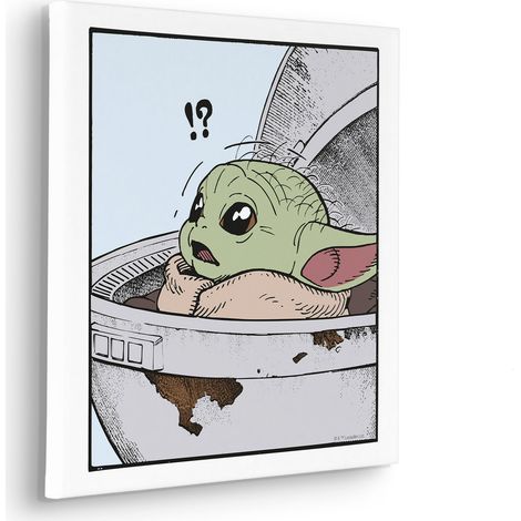 Komar Canvasbild Star Wars The Mandalorian Grogu Shocked - 40 x 40 cm - Bild auf Keilrahmen (1/3)