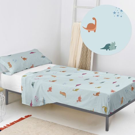 Parure de draps 2 pièces mini dinosaure 180x270 cm (Lit 105) (1/3)