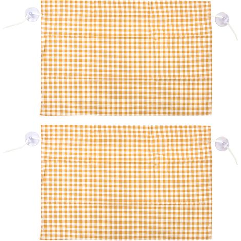 2 Pièces Store de Voiture Anti-UV à Motif Grille avec Ventouses pour Fenêtres Latérales, Jaune (1/5)