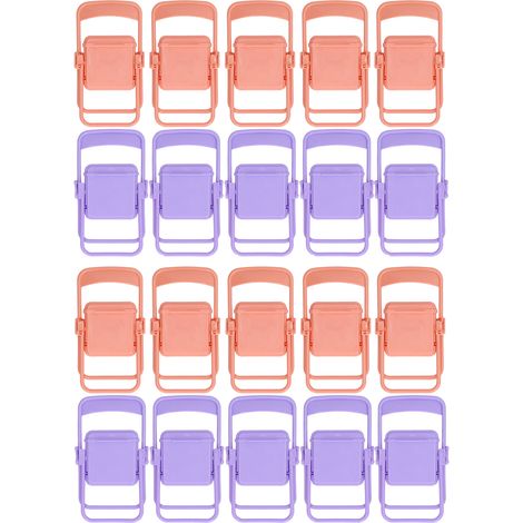 20 Chaises Miniatures Porte-Téléphone Pliables Couleurs Vives Gain de Place pour Bureau Maison Voyage (1/5)