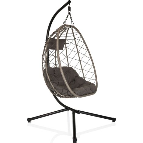 Hängesessel COCOVA Outdoor mit Gestell schwarz/grau hjh LIVING