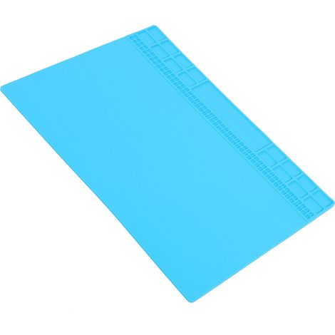 Hitzebeständige magnetische Silikon-Reparaturmatte für Lötstationen, Computer und Smartphones, 350 x 250 x 4 mm, Hellblau (1/5)