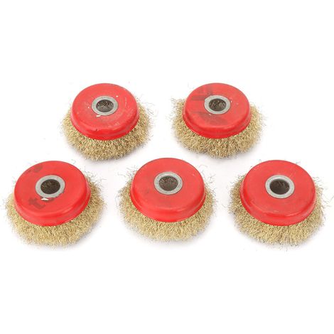 Brosse à cupelle 5 pièces Ø100mm Fil d'acier au carbone Pour meuleuse Dérouillage et polissage métal robuste (1/5)