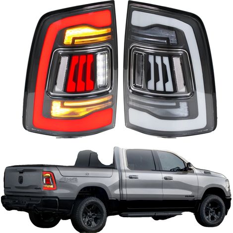 Conjunto de luz trasera, plástico ABS, 12 V, compatibilidad: Dodge Ram 1500/2500/3500 (2009-2018), 3400 lúmenes, intermitente secuencial. (1/5)