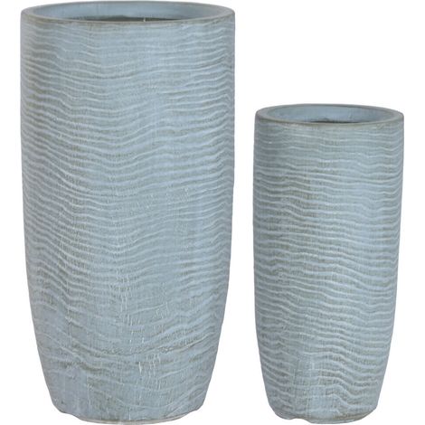 Macetero Set 2 Magnesia Fibra Vidrio 33X33X62 Gris (1/4)