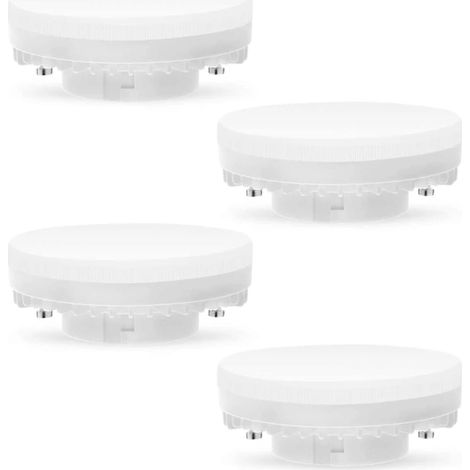 Lot de 4 ampoules LED GX53 7 W 3000 K, blanc chaud, non dimmables, sans scintillement, remplacent les ampoules halogènes GX5.3 de 50 W ou les ampoules fluocompactes de 9 à 13 W, 560 lumens, intensité