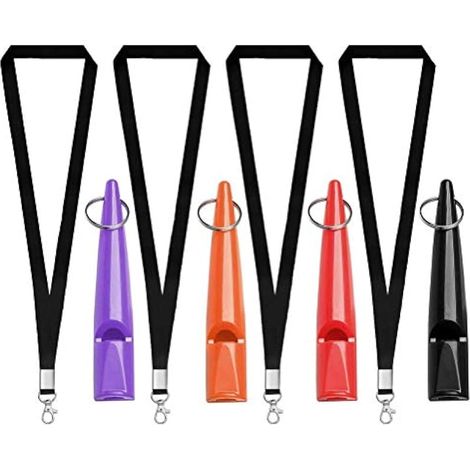 4 sifflets professionnels pour chien, sifflet d'éducation haute fréquence en plastique avec cordon et porte-clés pour aboiement et rappel (1/5)