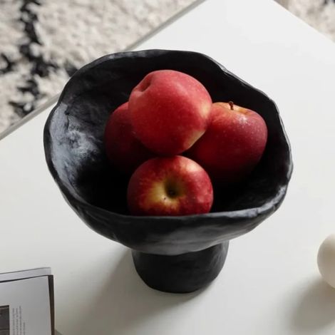 Coupe à fruits décorative (noire), plateau de style nordique, plateau de table luxueux et élégant (1/2)