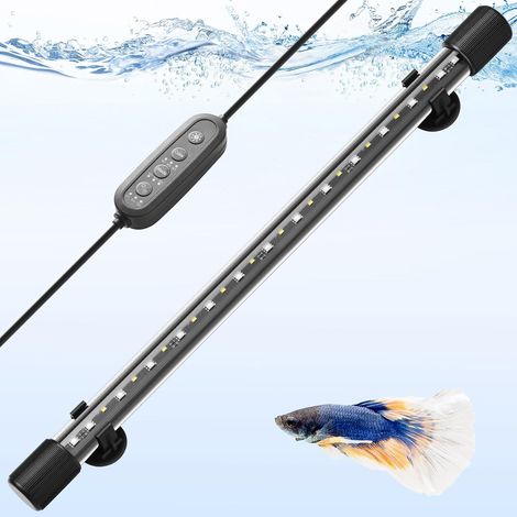 48cm Lampe pour Aquarium 24/7 avec LED RGBW à Spectre Complet, Rampe pour Aquarium Etanche IP68 avec Régulation de Luminosité, Minuterie et Ajustement de Couleur (1/5)