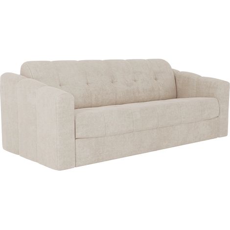 Divano letto 4 posti a ribalta Posto letto 160 cm Materasso 14 cm in Tessuto testurizzato Beige DARIELO (1/5)
