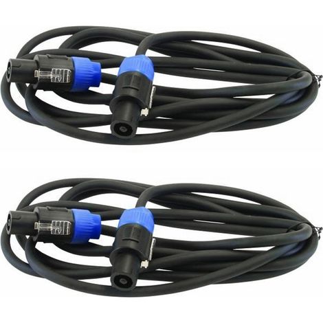 Boxenkabel PA Verbindungskabel Lautsprecherkabel Stecker-Stecker, 10m, 2er Set