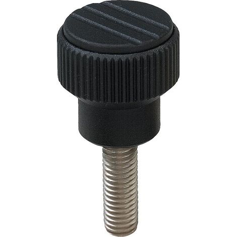 Bouton molete avec Filetage mâle M 6 x 30 (1/2)