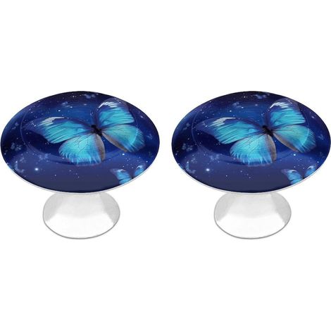 Boutons ronds en acier inoxydable, motif papillon étoilé, couleur (1/5)