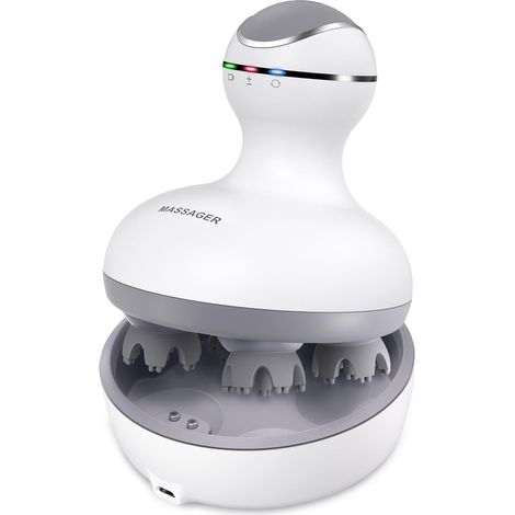 Massaggiatore elettrico per la testa, impermeabile IPX7 con 8 testine massaggianti e 4 modalità, massaggiatore per tutto il corpo per gatti, favorisce la crescita dei peli nei cani