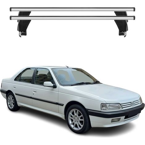 OMAC Dachträger Querträger Alu für Peugeot 405 Limo 1987-1997 – Abschließbar – T-Nut – City-Crash-getestet – Max. 50 kg Silber (1/5)