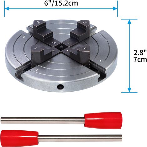 Mandrin de tour à bois, 152mm 4 Mâchoires mandrin de tour centrage automatique M33 (1/5)