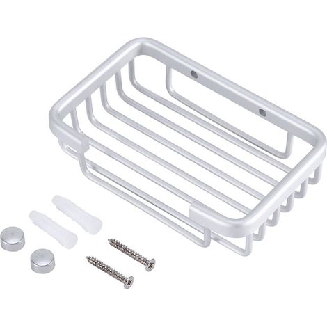 Porte-savon mural en aluminium pour salle de bain et douche - Dimensions approximatives : 128 x 88 x 30 mm (1/5)