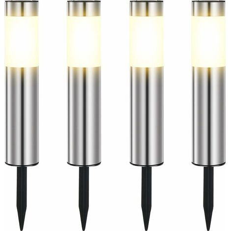 – Lampe solaire extérieure étanche IP65 en plastique ABS – Énergie solaire – 8 à 10 heures d'éclairage – Lot de 4 pour jardin et allées (1/3)