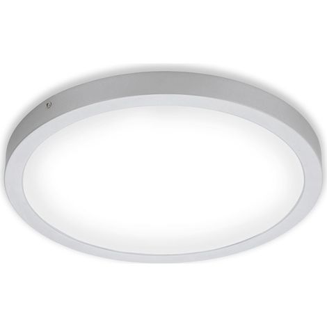 LED Aufbauleuchte Deckenlampe 24,5 W 4000K Chrom-Matt IP20 Ø40,5cm Briloner