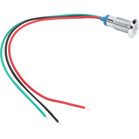 Vente de quatre ensembles, voyants/clignotants LED bicolores étanches en métal de 8 mm, cathode commune 3-6 V rouge/vert. (1/5)