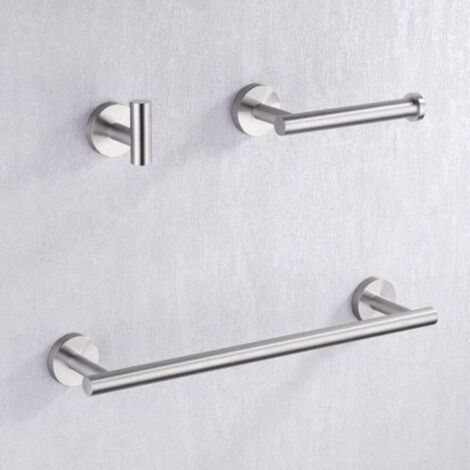 Towel Rail 40CM Toilet Paper Holder Hook Bathroom Hardware Set 3 Pieces Wall Mount SUS304 Stainless Steel Rustproof Brushed Finish, LA202DG-32