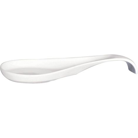1 - Repose-cuillère - Porcelaine - Résistant au lave-vaisselle - Pour cuisine et salle à manger - Blanc - 26x10 cm