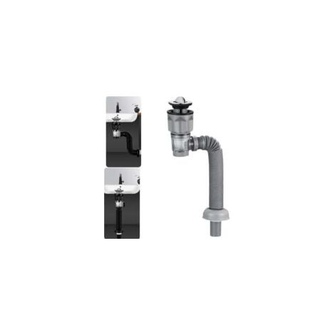 Kit de bonde de lavabo avec bonde extensible et flexible, anti-odeurs pour trous de 1-1/4", 1-1/2" et 2" (style : rabat) (1/4)