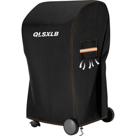 Housse Barbecue Exterieur, Oxford 600D Robuste Bache de Protection BBQ 77x70x110cm, Housse Plancha Gaz avec Bouche D'aération Anti-Vent/Anti-UV/Anti-l'eau/Anti-l'Humidité/Antipoussière Noir (1/5)