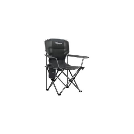 Chaise de camping pliante et portable avec porte-gobelets, poches latérales et sac de transport, noir