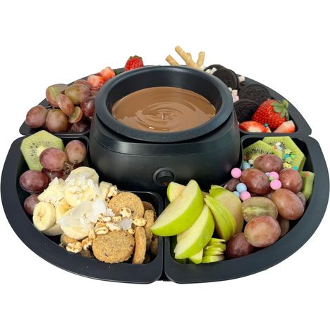 Silva SF 430 Schoko Fondue 270 W, 4 Spieße, 4 Servierfächer, schwar 426036