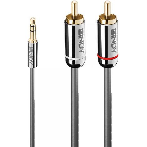 Cavo audio Lindy 35337, 10 m, 3,5 mm, 2 x RCA, colore antracite.
