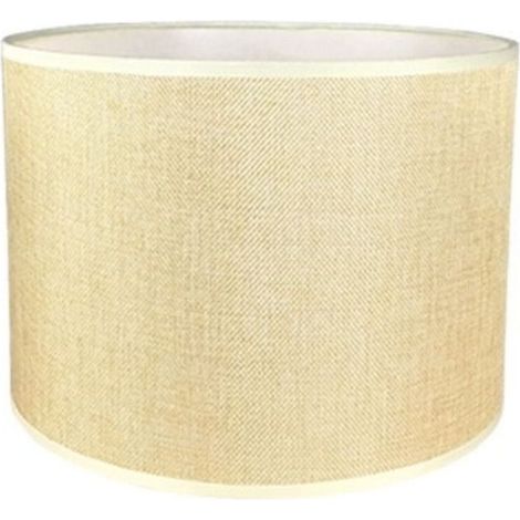 Abat-Jour Cylindrique Tissu En Lin Fait À La Main, Pour Lampe De Table, Suspension, Lampadaire (Beige, Diamètre 33 Cm X Hauteur 23 Cm) (1/2)
