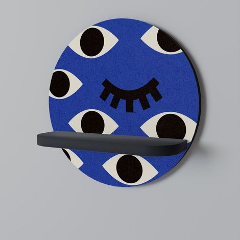 GEOMETRIC EYES Rundes Regal Schwarz (1/5)