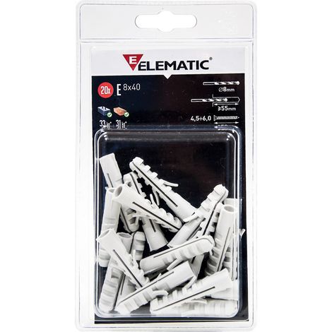 cf 10 pz Elematic tasselli EB/GC 6x30 mm tassello in nylon con vite gancio (1/2)