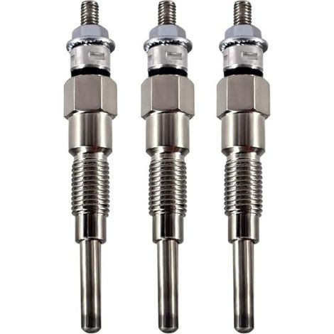 Jeu de 3 bougies de préchauffage 16851-65510 16851-65512 pour tracteurs Kubota D722 D902 D905 D1005 D1105 V1505 V1305 B1700D B1700E ZD326 ZD305 et tondeuses à gazon BX1800D BX1830D (1/4)