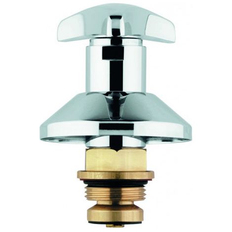 GROHE Tête 11507, DN 25, pour robinets encastrés 1'', poignée Trecorn, rosace coulissante, marquage bleu, chrome, 11507000
