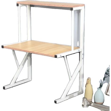 Support de rangement pour micro-ondes, design multi-niveaux, construction en bois robuste, JAUNE, XL-b, 2-niveaux-b (1/2)