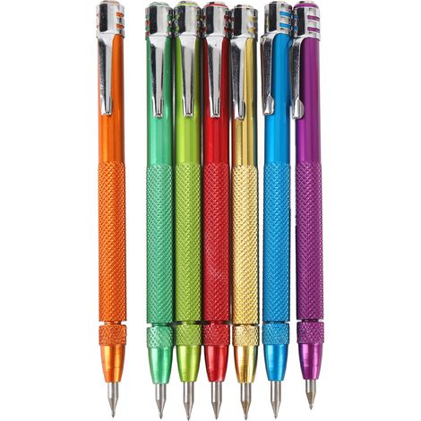 Stylo graveur magnétique en acier tungstène, 7 pièces avec 14 pointes, pour carrelage, verre, marbre et pierre (1/5)
