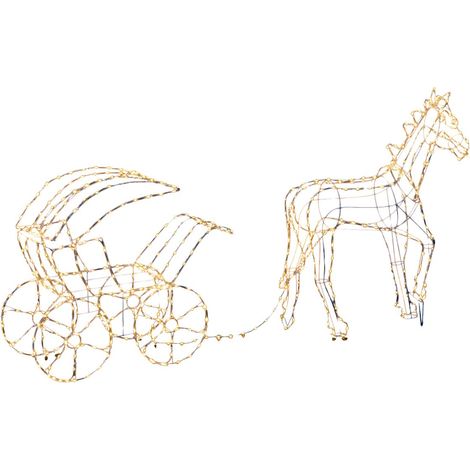 Déco Calèche en tube lumineux 600 LED Blanc avec 8 jeux de lumière - Feeric Christmas (1/3)