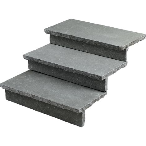 Dessus de marche Pierre de Tandur Gris 80x40x4 cm Bord Naturel (à l'unité) - RO'MA NATURE
