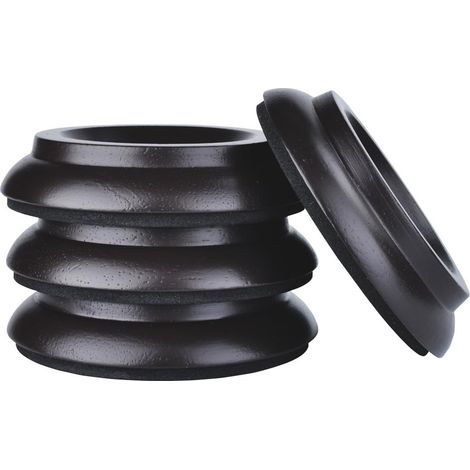 Juego de 4 copas de madera dura - Almohadillas protectoras para patas de muebles - Copas para ruedas de piano - Marrón
