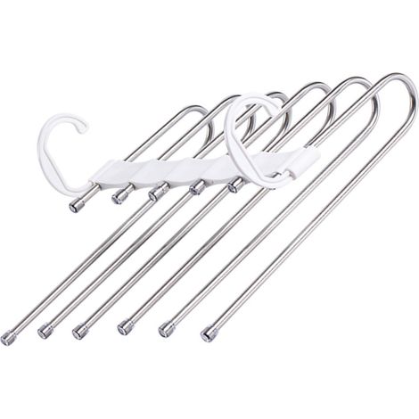 Porte-pantalons pliable blanc, multifonctionnel, à plusieurs niveaux. (1/5)