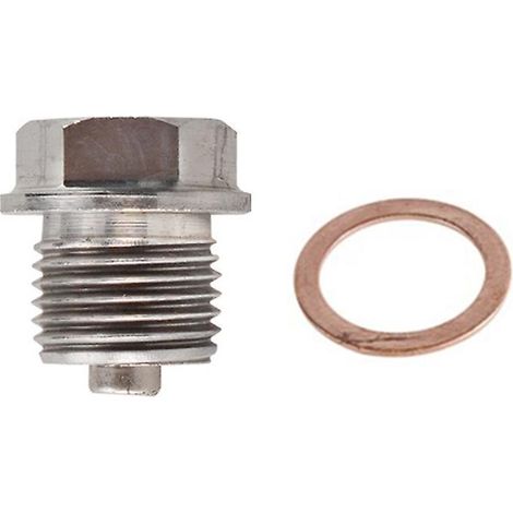 M121,25 Magnetische Ölablassschraube, Edelstahl-Ölablassschraube mit Kupferdichtung, Kfz-Ersatzteil Typ 3, Silber