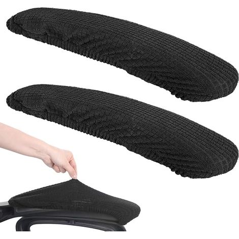 Office Chair Armrest Covers, Removable Stretch Universal Office Chair Armrest Covers with Short Elastic Band for Office Chairs, Black
