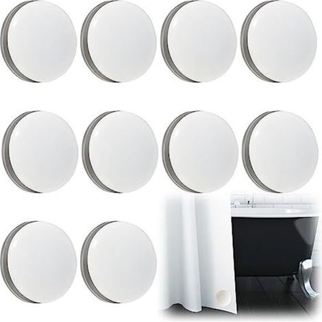 Poids de Rideau Magnétique, 10 Pièces Poids Magnetique Ronds, Poids du Rideau de Douche Nappe Poids Aimant Nappe Solide pour Rideau Nappe de Rideau de Douche (1/5)