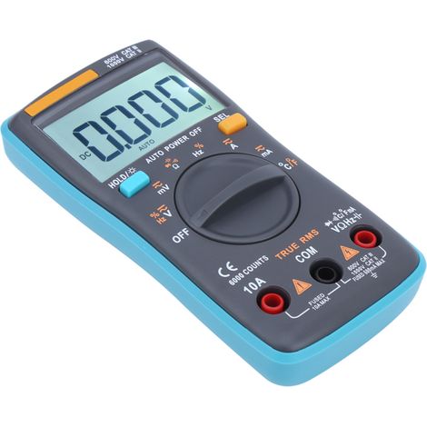 ZT102 Digitalmultimeter, AC/DC-Voltmeter, Strom- und Kapazitätstester, Diodentester, Hintergrundbeleuchtung, 6000 Counts.