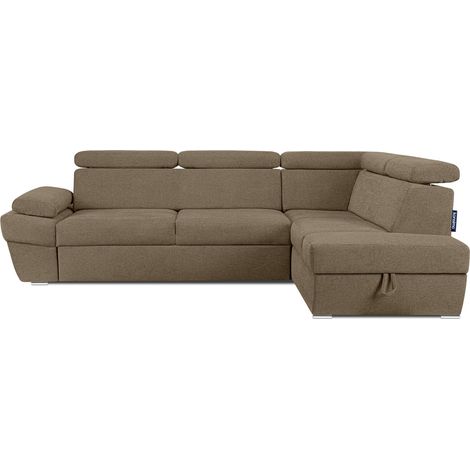 KONSIMO RATLO Ecksofa , Schlaffunktion, 4 /5 Sitzer, Bettkasten, Lederoptik, braun (1/5)