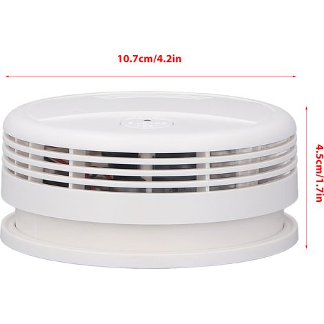 Détecteur de fumée 9V, alarme incendie à capteur photoélectrique avec bouton de test, modèle PA443W (livré sans pile ni notice) (1/5)